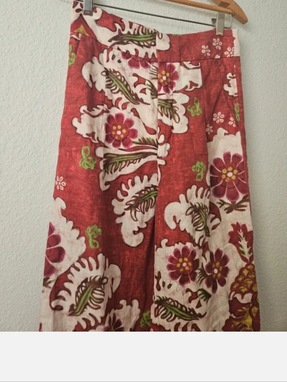 zara linen floral wide lsg pants . xsmall